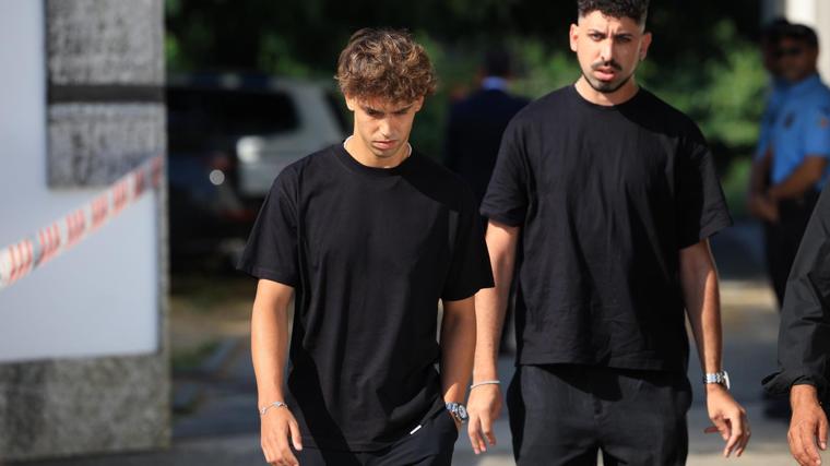 Joao Félix, a su llegada al funeral