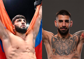 A la izquierda, Arman Tsarukyan. A la derecha, Ilia Topuria