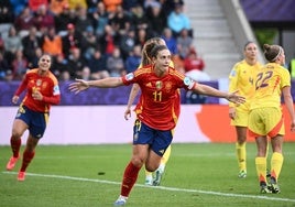 Alexia celebra su segundo gol ante Bélgica