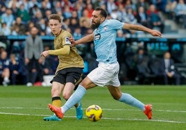 Borja Iglesias, en un partido del Celta