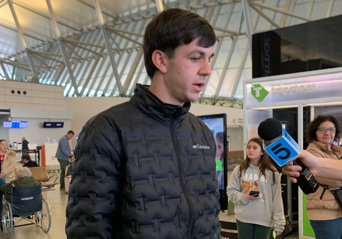 Gonzalo Petit minutos antes de partir desde Uruguay
