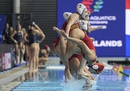 Las jugadoras de la selección española en el duelo ante Países Bajos