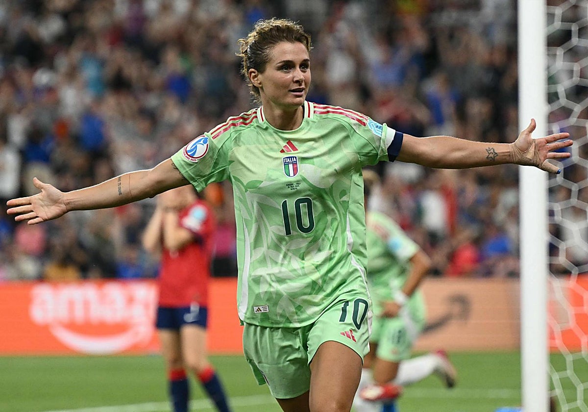 Girelli celebra su gol ante Noruega