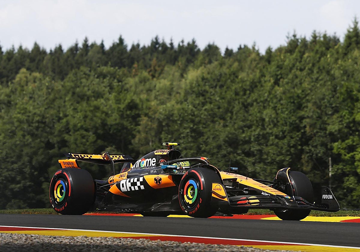 Lando Norris, durante la clasificación del GP de Bélgica