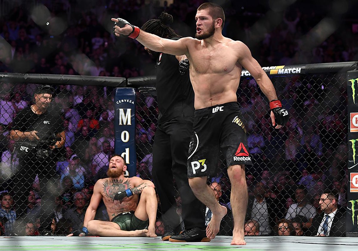 Khabib Nurmagomedov tras derrotar a Conor McGregor