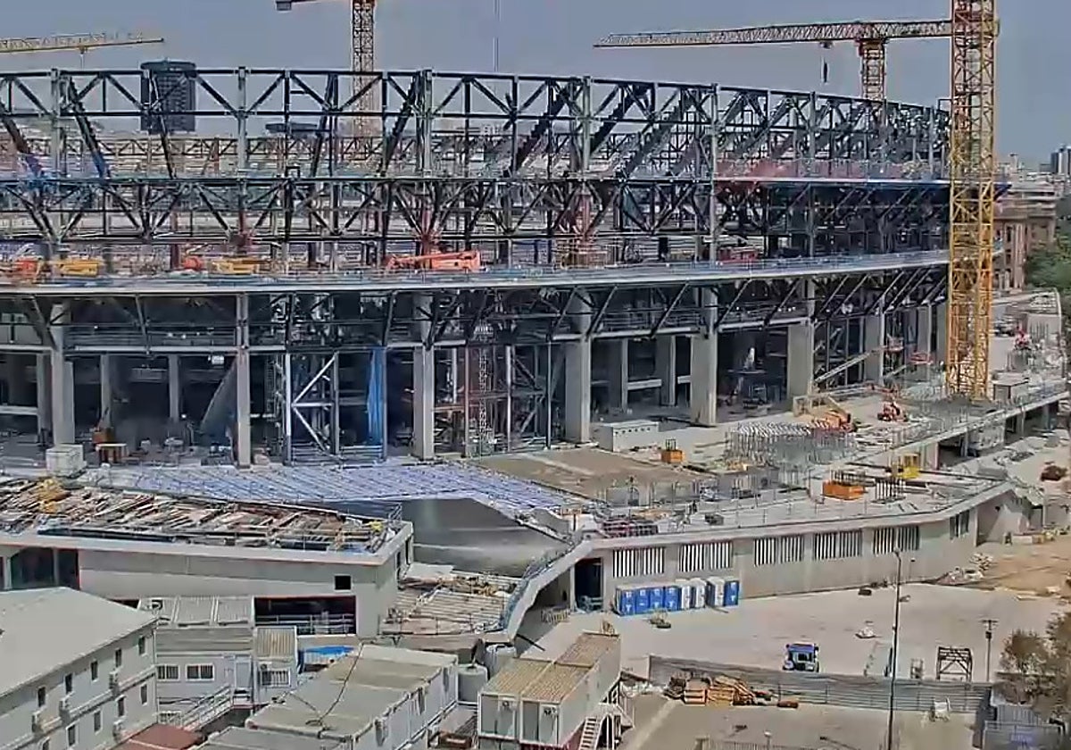Exteriores del Camp Nou, donde continúan las obras