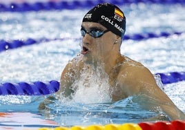 Carles Coll, durante las eliminatorias del 200 braza