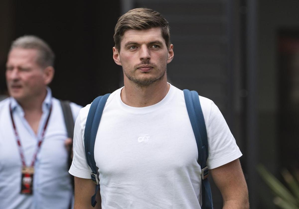 Max Verstappen, a su llegada al circuito de Hungaroring