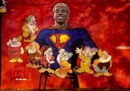 Vandalizan el mural de Lamine Yamal con los siete enanitos de Blancanieves