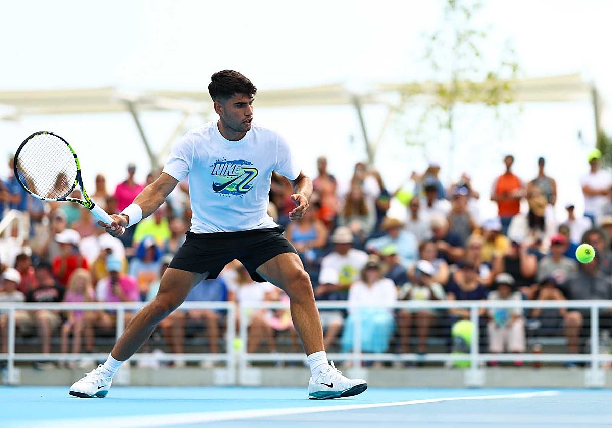 Alcaraz, durante un entrenamiento en Cincinnati