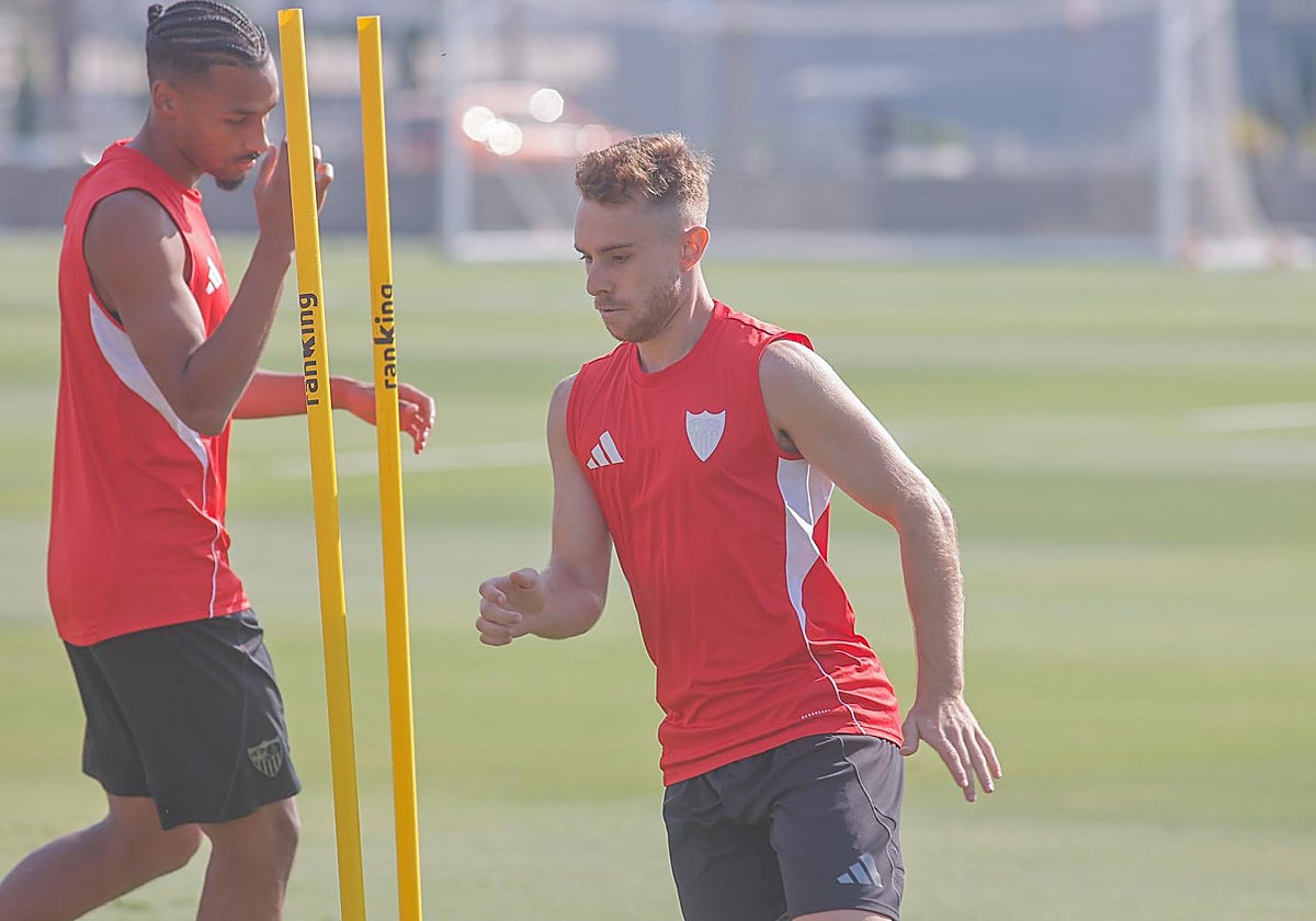 Peque, en el entrenamiento de este miércoles