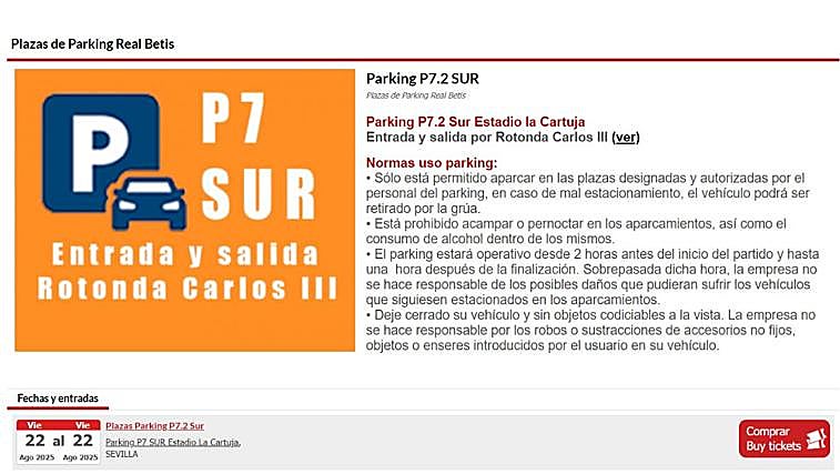 Parking gratis en La Cartuja para ver al Betis: dónde están los aparcamientos y cómo reservar tu plaza