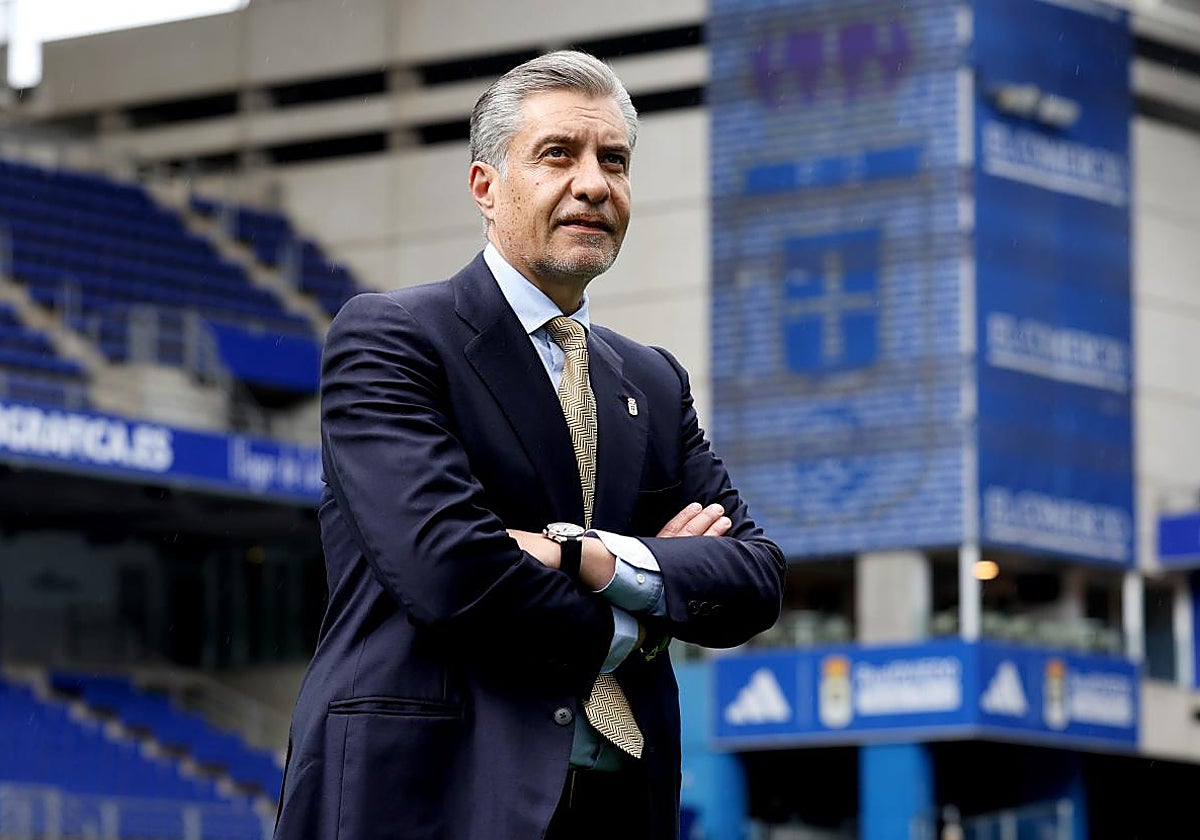 Martín Peláez, en el estadio Carlos Tartiere