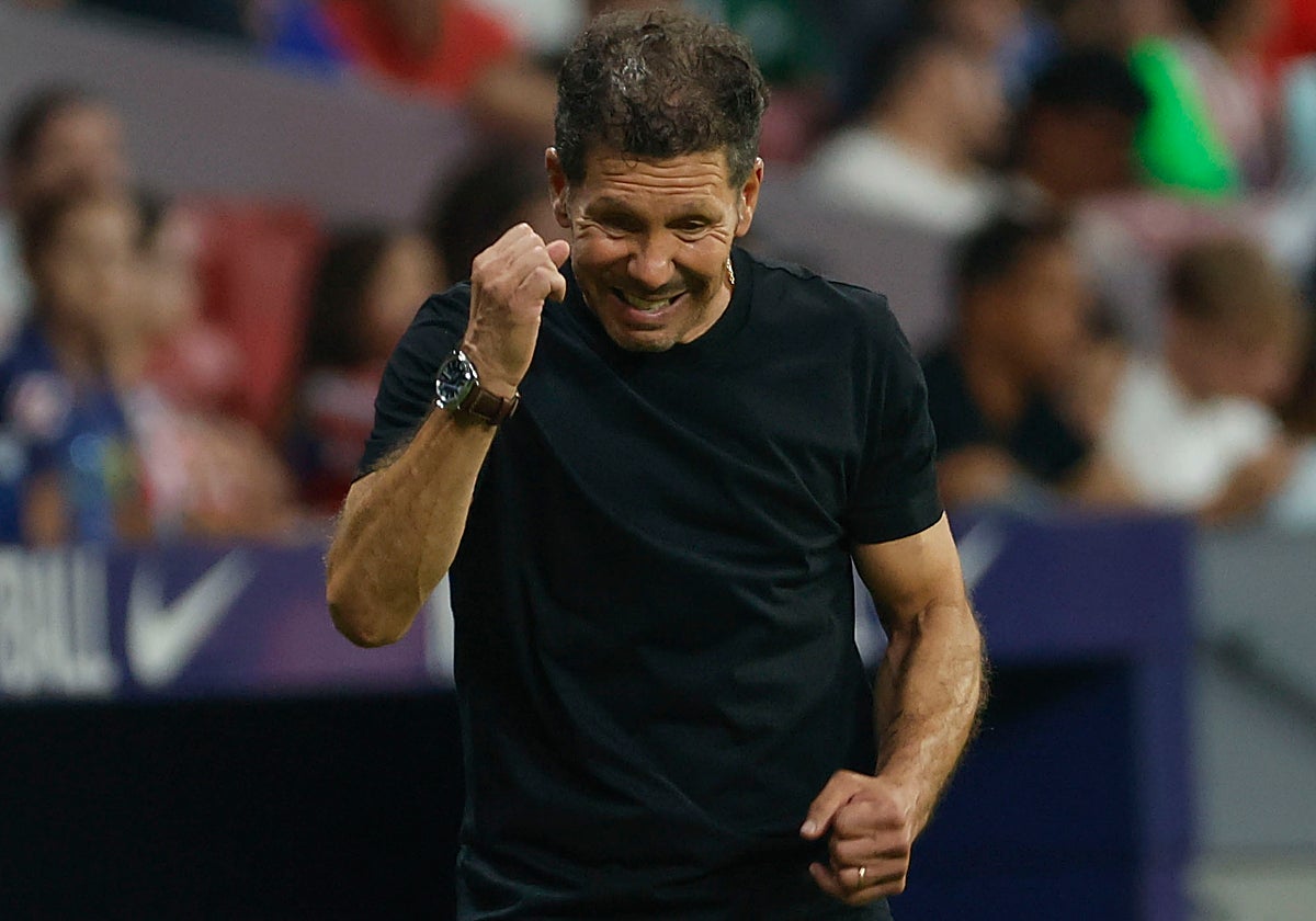 Simeone, en el partido del Atlético el pasado sábado contra el Elche