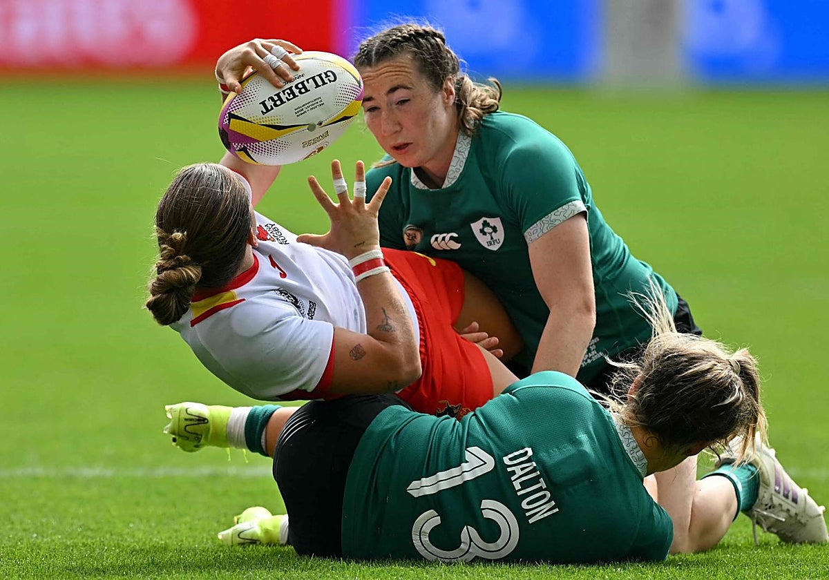 Una acción del partido de España contra Irlanda