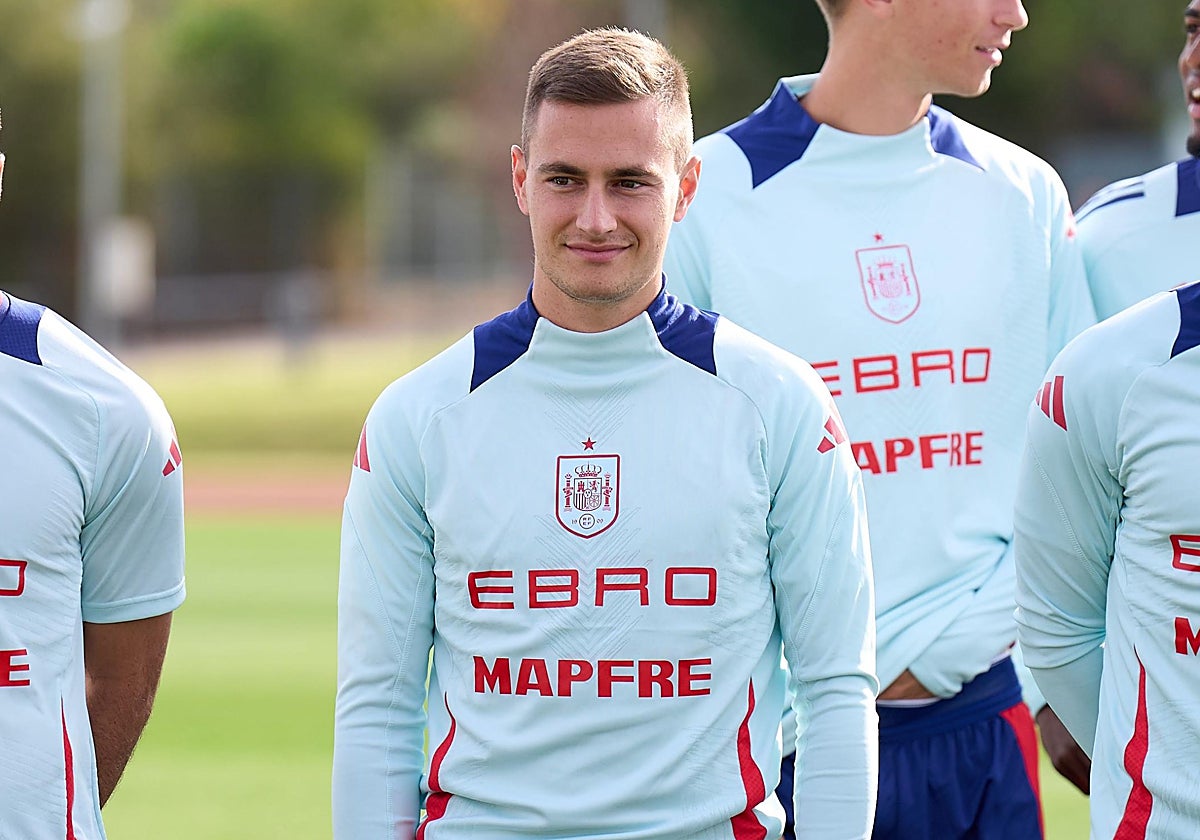 De Frutos, durante el entrenamiento con la selección este martes