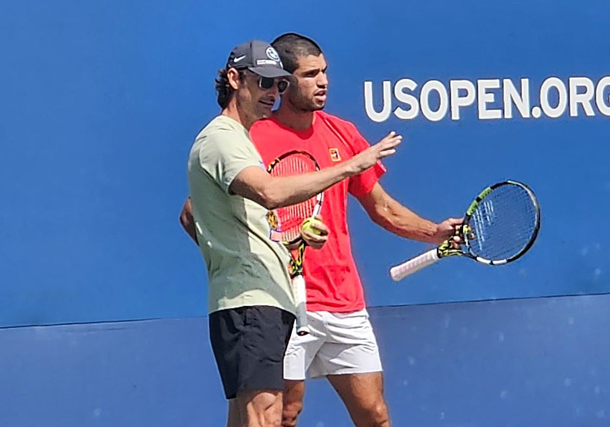 Juan Carlos Ferrero, junto a Carlos Alcaraz