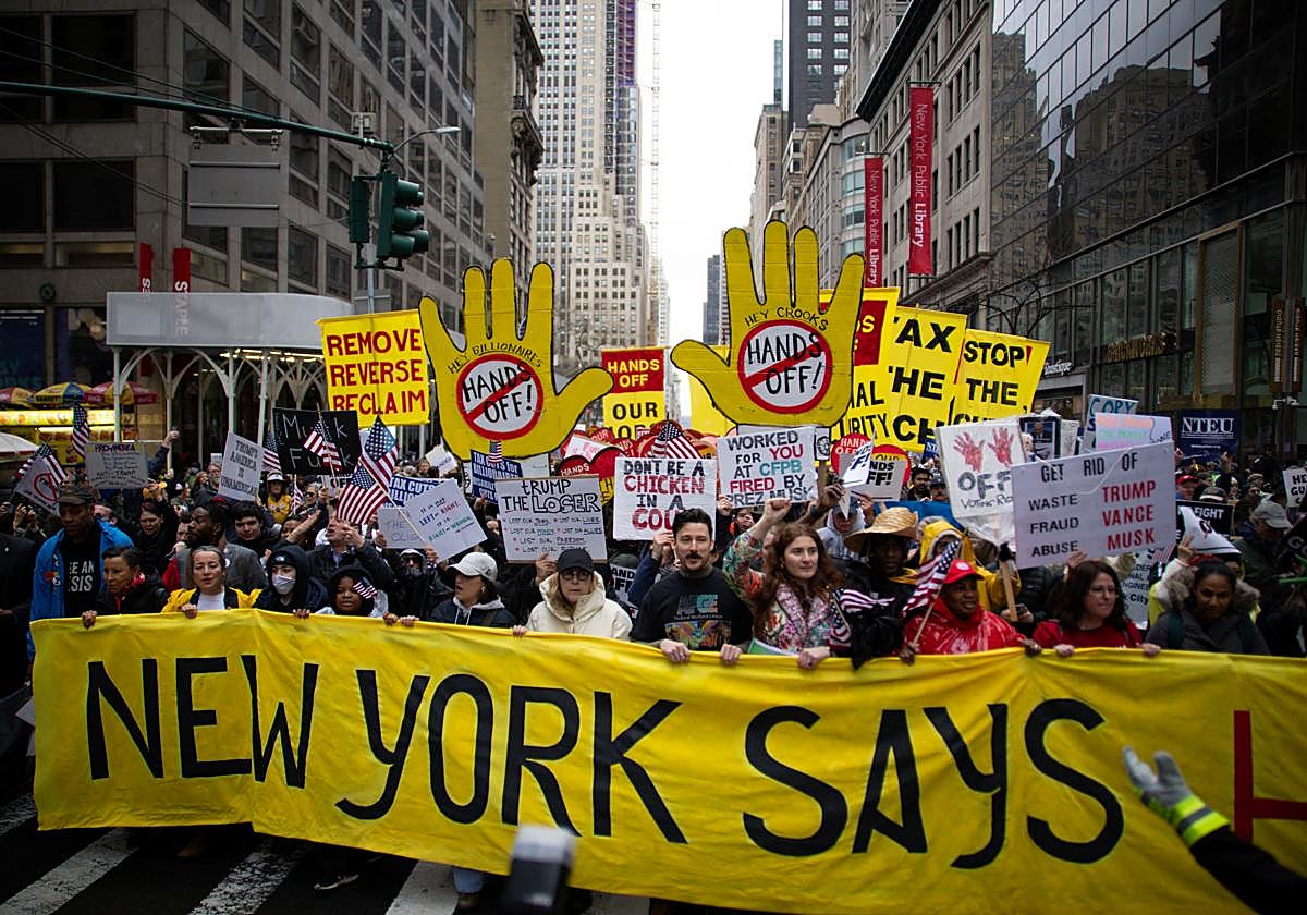 Protestas anti-Trump en Nueva York, en abril de este año