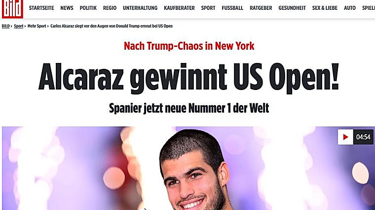 El triunfo de Alcaraz ante Sinner en Nueva York pone el mundo a sus pies: «Rey Carlos VI»