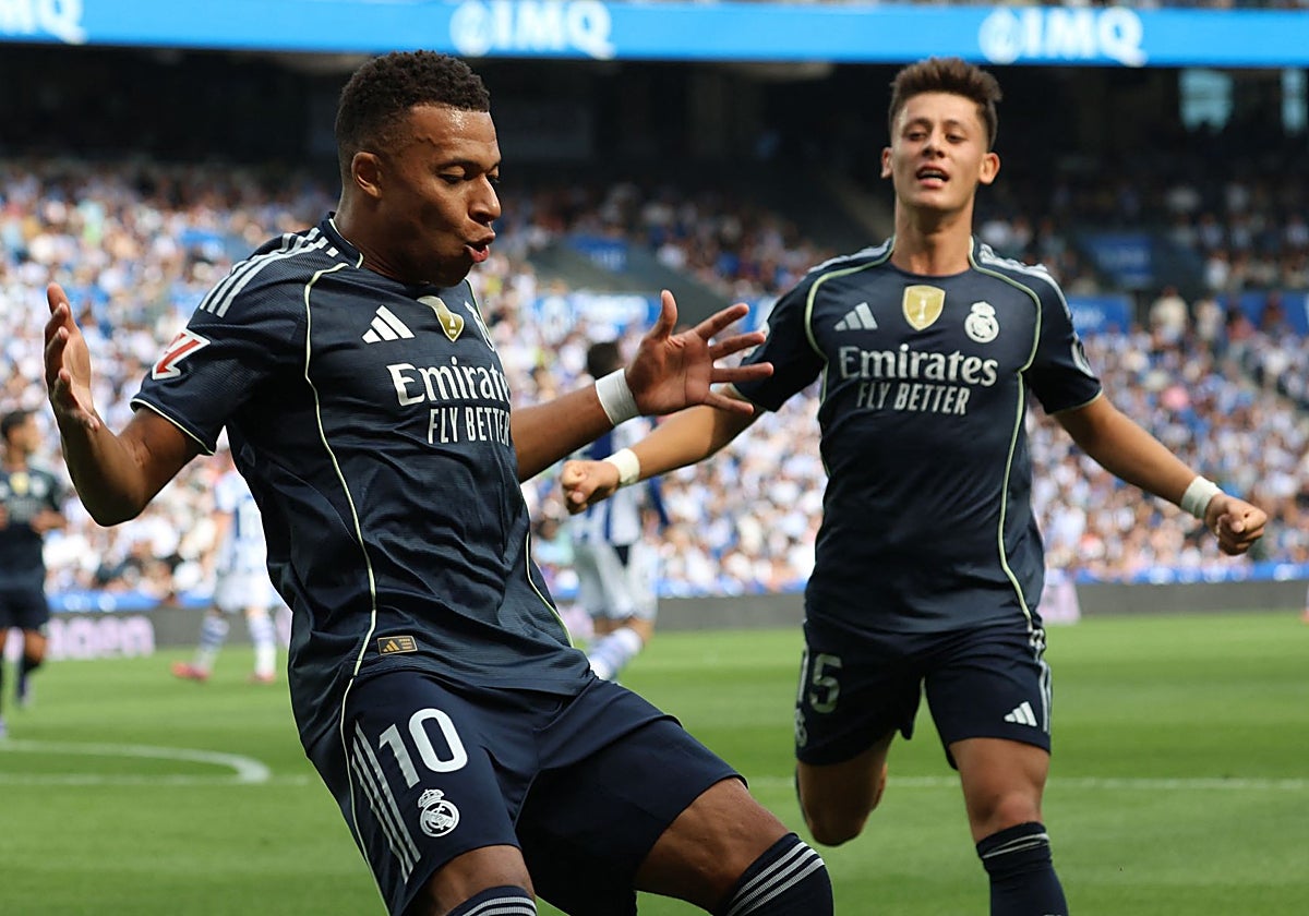 Mbappé y Güler, goleadores del Real Madrid en Anoeta
