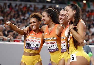 España cierra el Mundial con un quinto puesto del 4x100 femenino