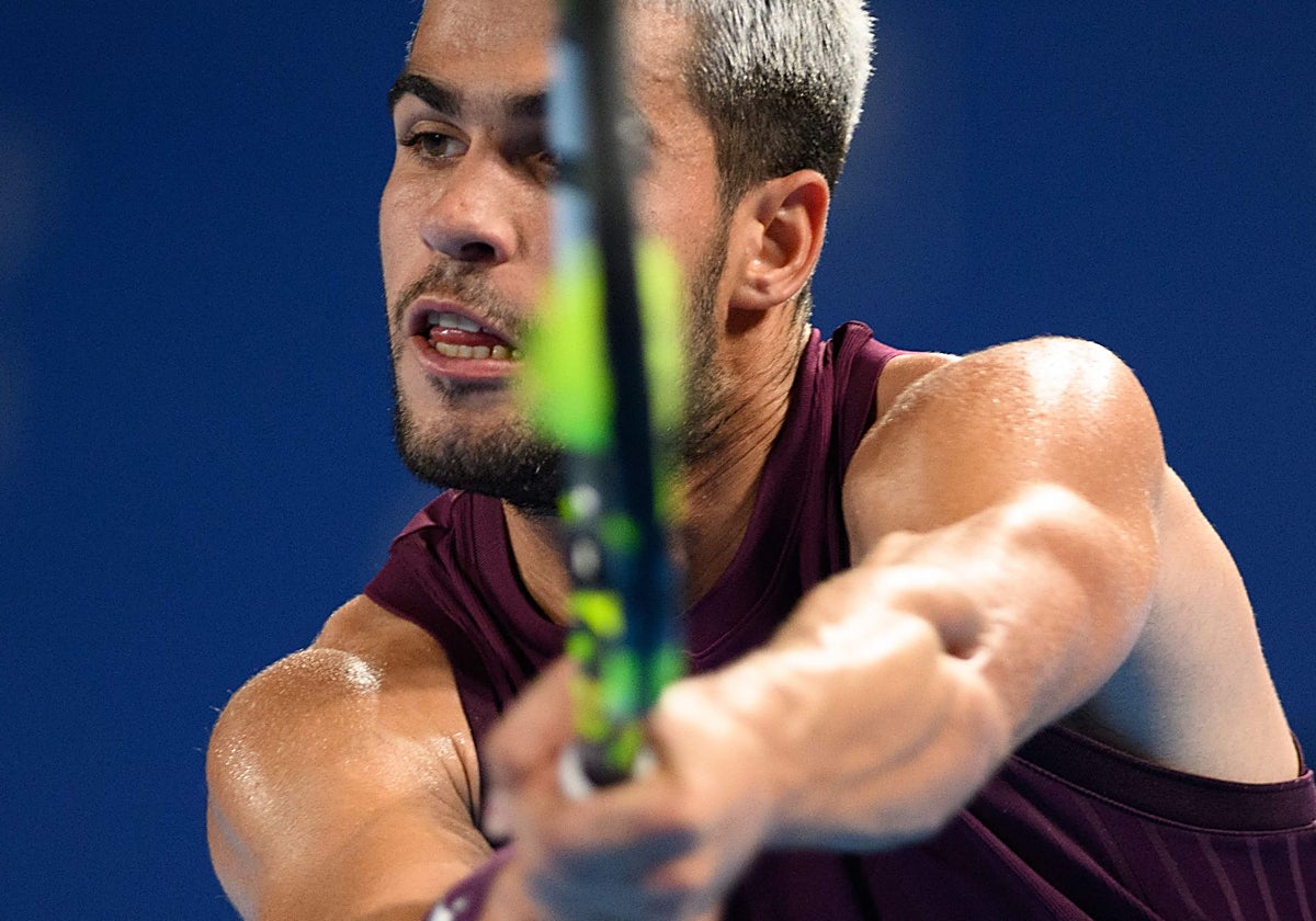 Carlos Alcaraz, durante un partido en el ATP 500 de Tokio