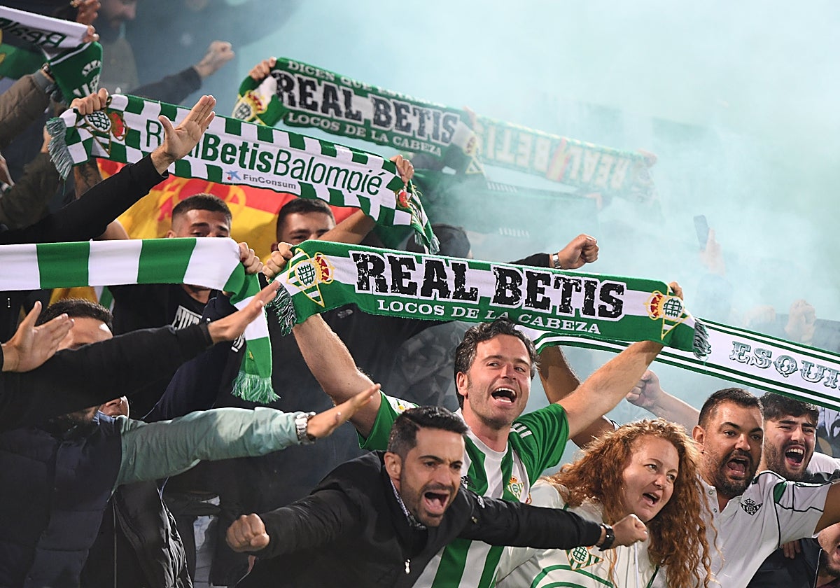 Imagen de los aficionados del Betis en el partido en Razgrad en 2022 ante el Ludogorets