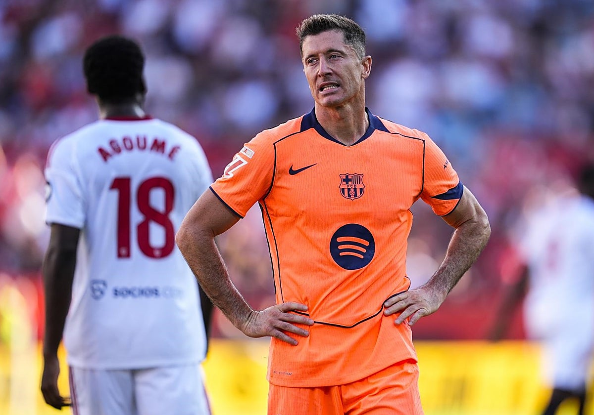 Robert Lewandowski falló un penalti contra el sevilla
