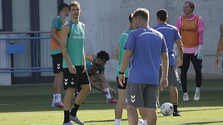 Diego Llorente, en el entrenamiento