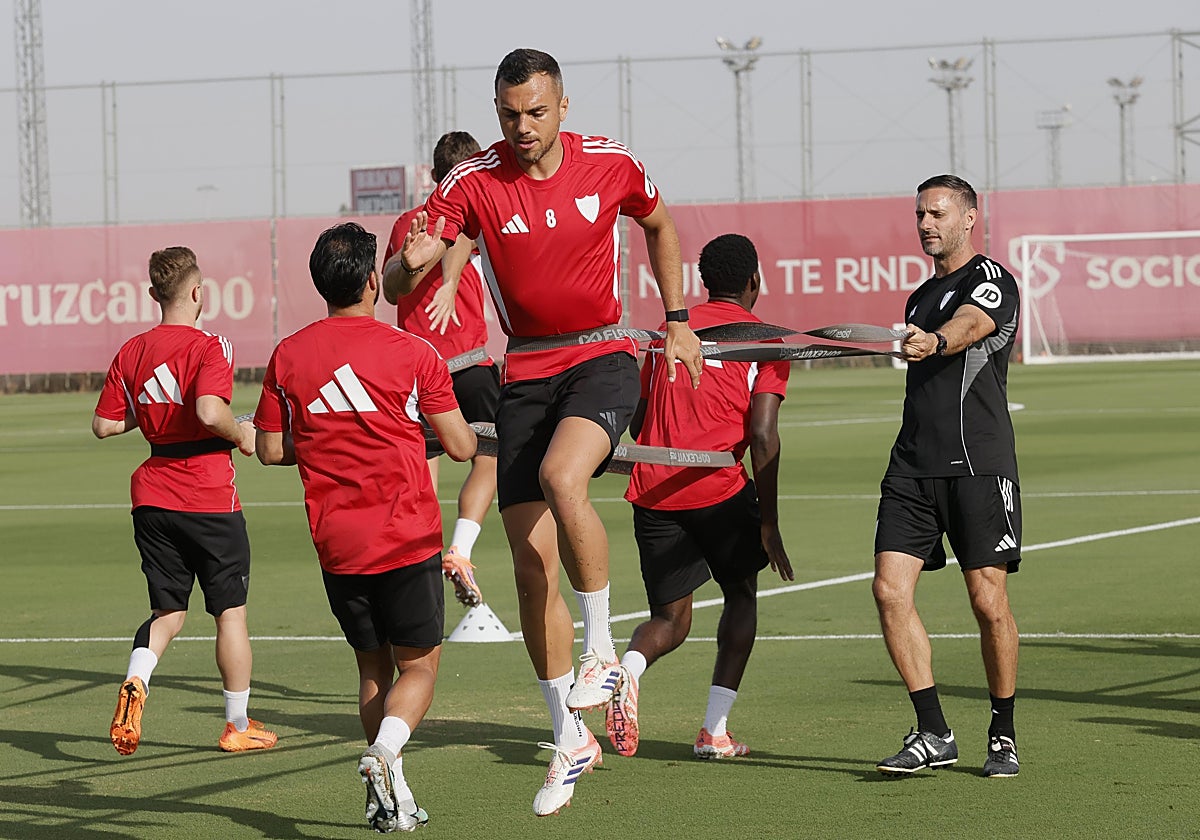 Joan Jordán, en el entrenamiento de este jueves