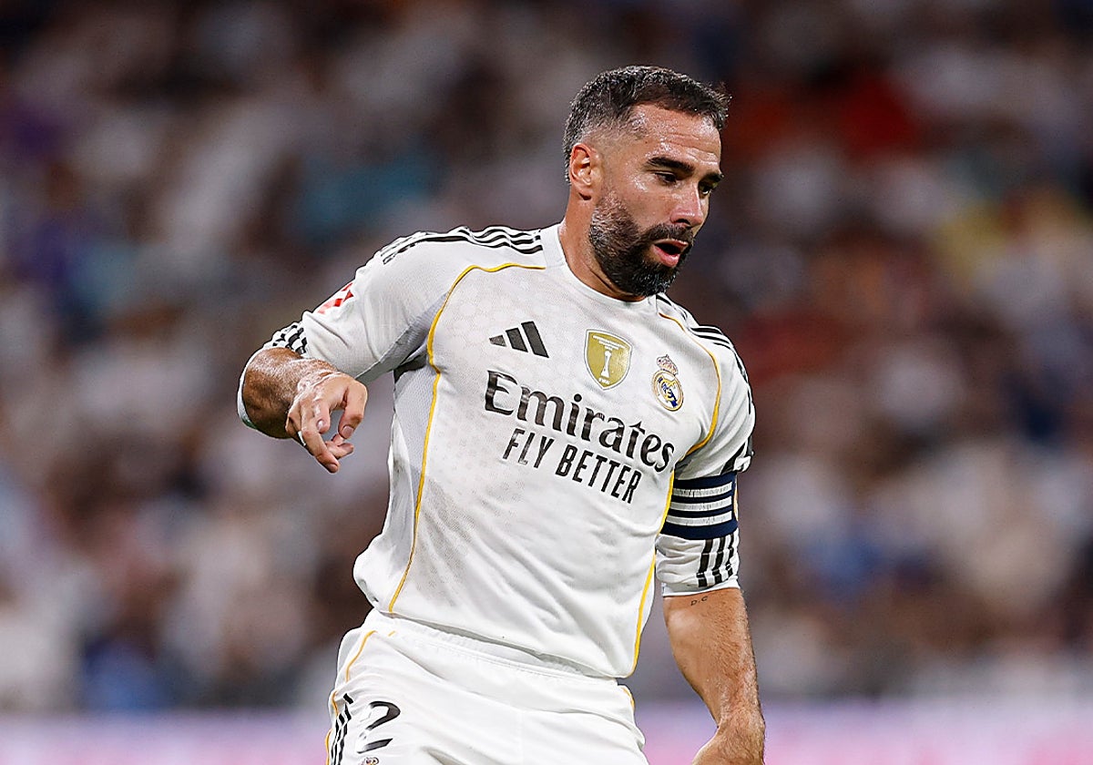 Carvajal, durante un partido con el Real Madrid