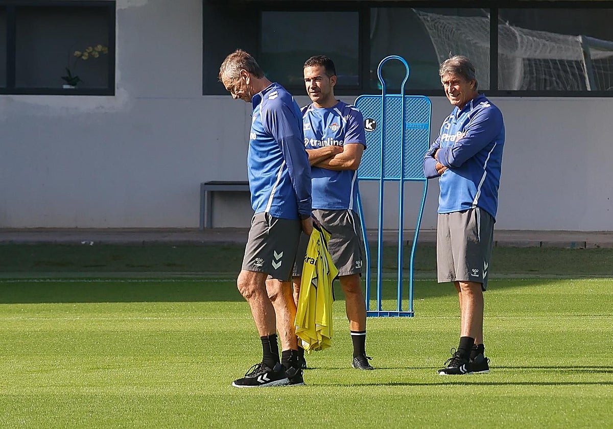 Cousillas, Fernando y Pellegrini, en el entrenamiento de este sábado