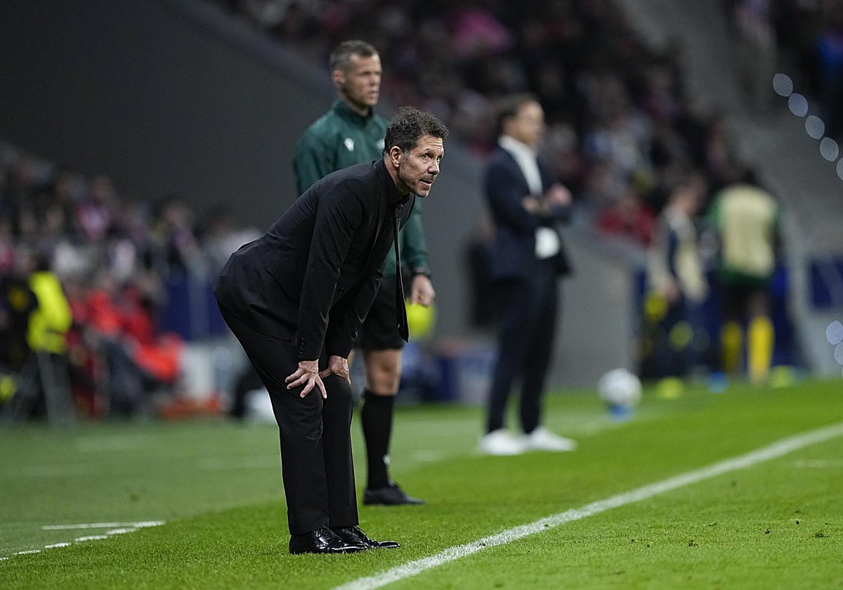 Simeone, durante el Atlético-Union SG