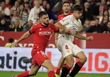 Un lance del juego del Sevilla - Osasuna de la pasada temporada en Nervión