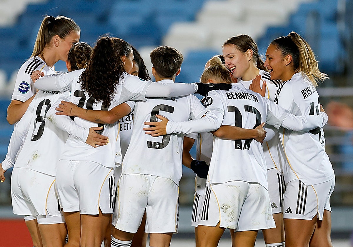 Las jugadoras del Real Madrid en el último partido de Liga