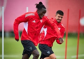 Almeyda cuenta con diez futbolistas en el penúltimo entrenamiento de la semana del Sevilla
