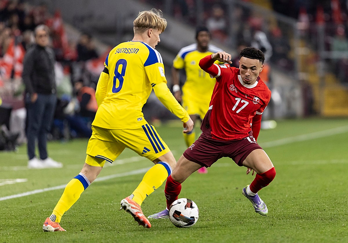 Rubén Vargas, durante el Suiza - Suecia