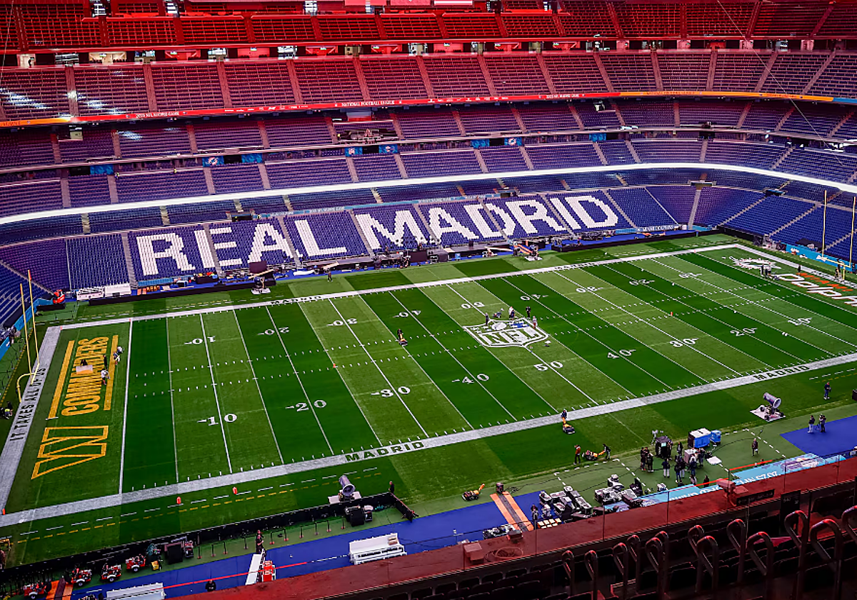 Así ha sido la espectacular transformación del Santiago Bernabéu para acoger la NFL
