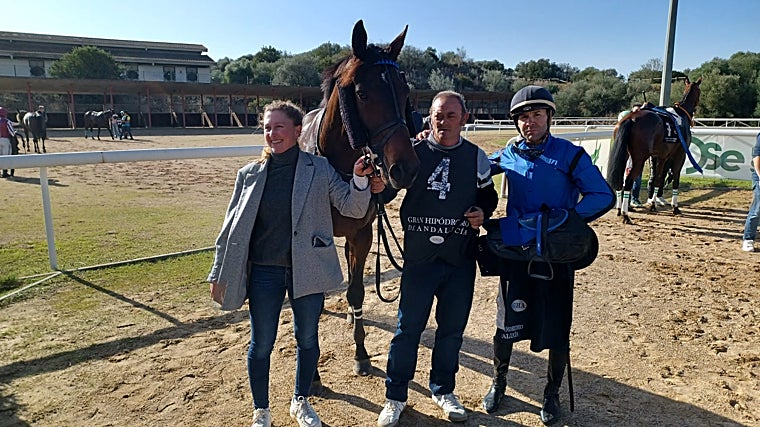 Vaclav Janacek with 'Atticus' after winning the fourth race