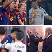 Los otros detalles del clásico: gestos, tensión, abrazos y una ridícula caída que pasaron desapercibidos en la final de la Supercopa