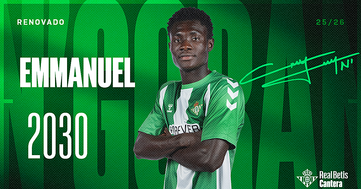 El Betis se mueve rápido y ata a Emmanuel, su gran proyecto de central en la cantera