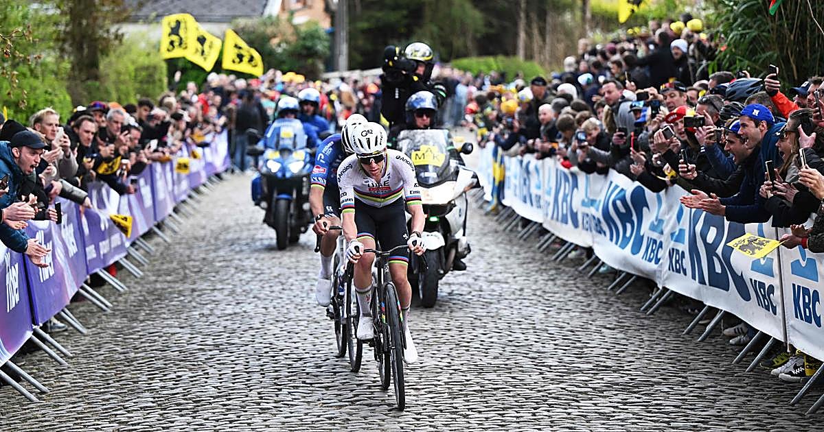 La Justicia belga procesa a Pogacar, Evenepoel y al resto de ciclistas que se saltaron un paso a nivel en el Tour de Flandes