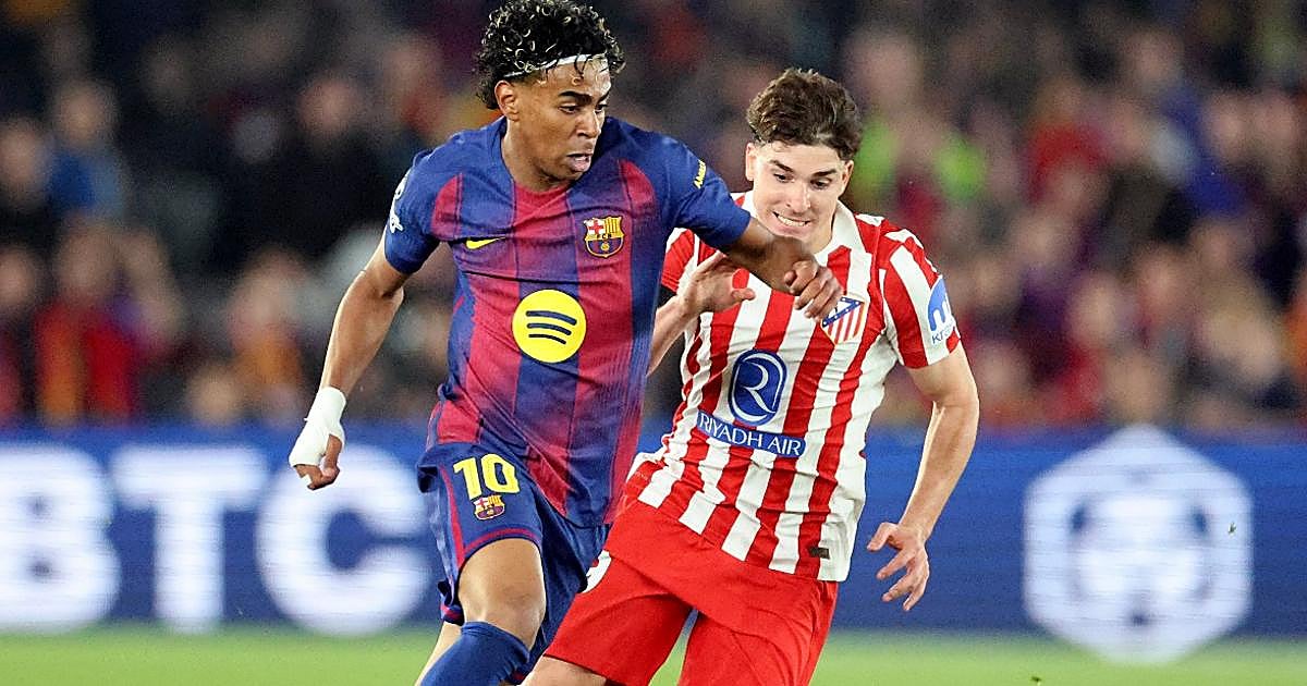 Alineación del Atlético y del Barcelona en el partido de Champions de hoy