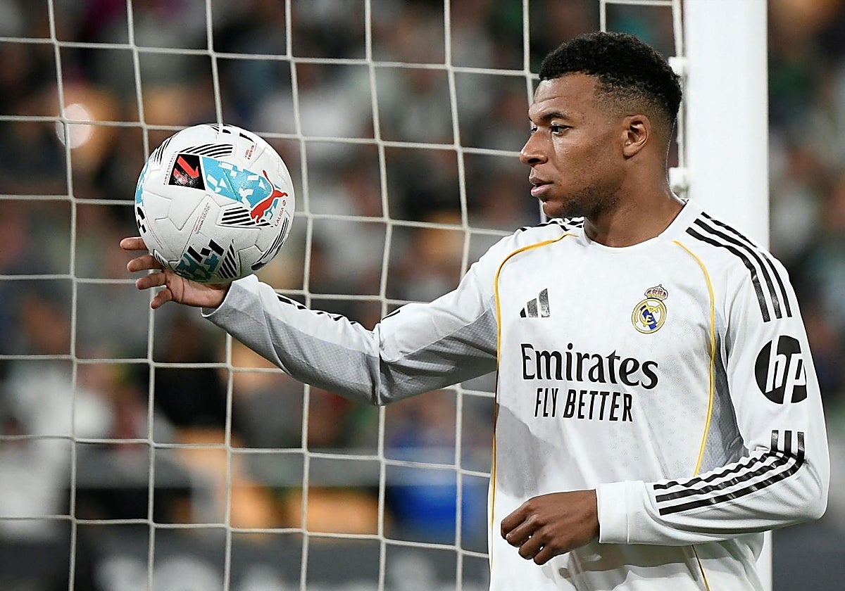 Mbappé, durante un partido del Bernabéu