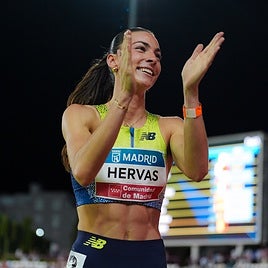 Blanca Hervás, en Vallehermoso tras la carrera de 400.