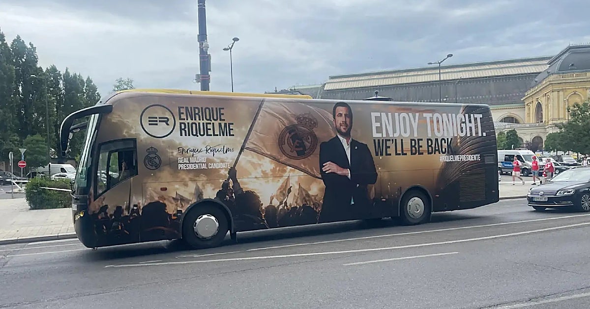 Autobuses de campaña en la final de Champions: el golpe de efecto de Riquelme frente a Florentino Pérez