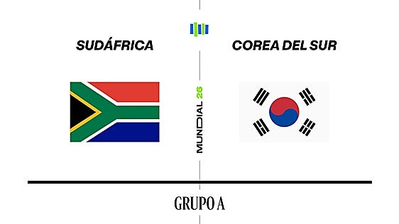 Estadísticas del Sudáfrica - Corea del Sur del grupo A de la primera fase del Mundial 2026