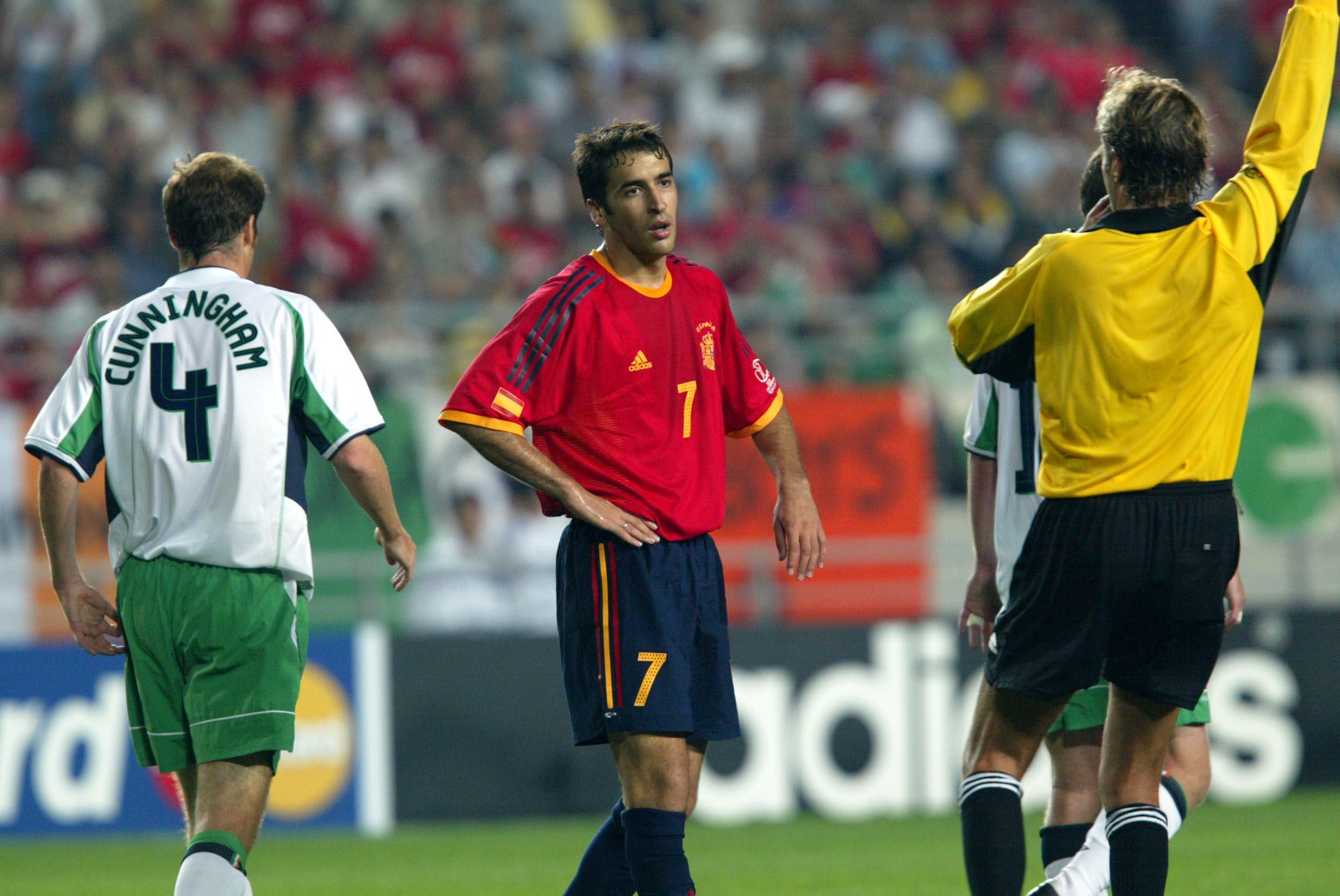 Raúl, durante el partido de octavos de final contra Irlanda, en el estadio de Suwon