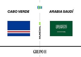 Estadísticas del Cabo Verde - Arabia Saudí, partido del grupo de España del Mundial