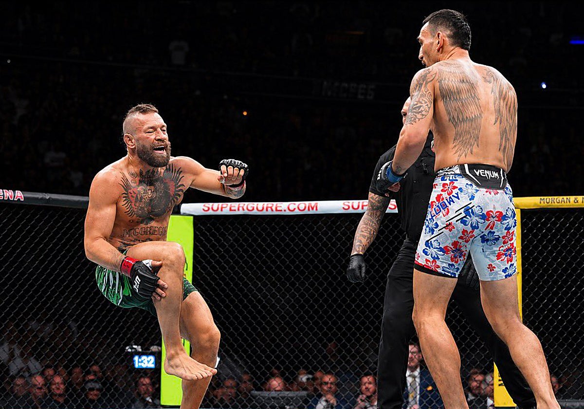 Drama en la UFC: Conor McGregor se lesiona su rodilla derecha en un minuto y cae ante Max Holloway